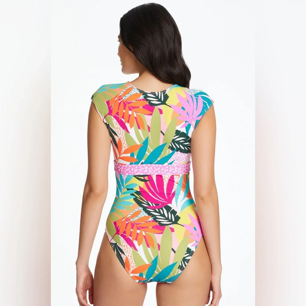 Bleu Rod Beattie Wild at Heart Cap Sleeve One Piece Swimsuit Size 8 - Picture 4 of 10